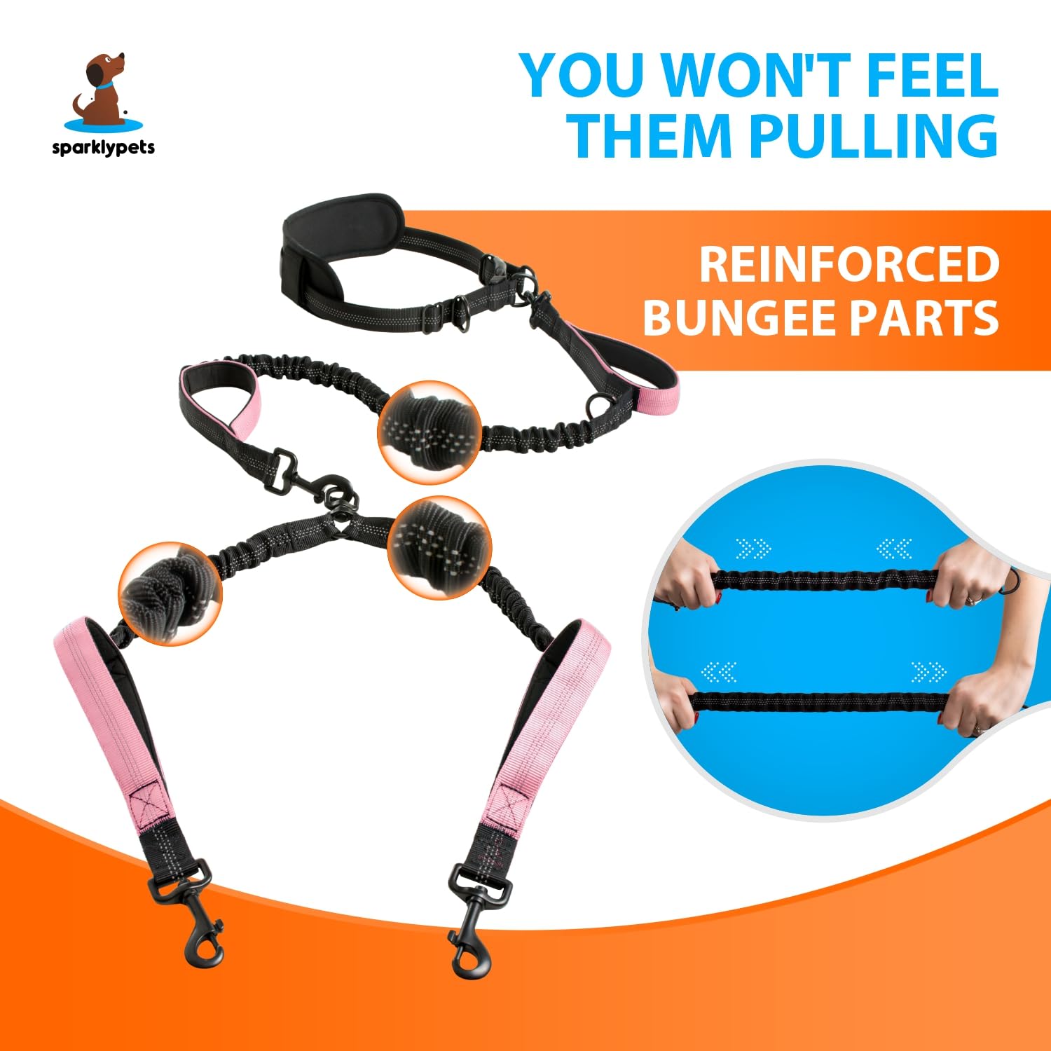 SparklyPets mangos acolchados para mayor control y comodidad en paseos