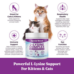 Special Breed Lisina para gatos: espolvoreado en la comida, fácil de usar.