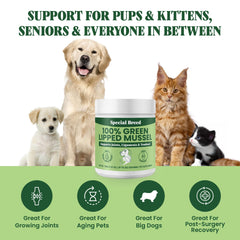 Special Breed polvo se mezcla fácilmente con la comida diaria de perros y gatos.