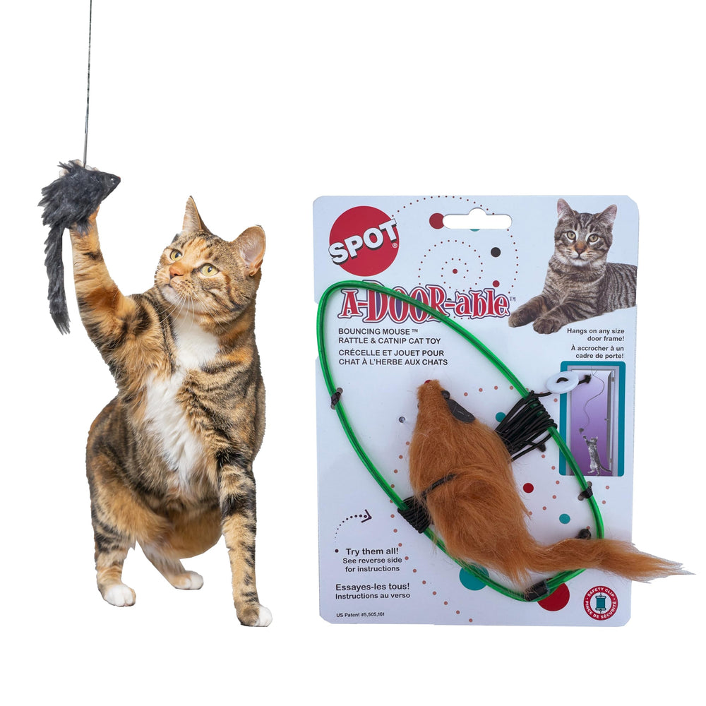 SPOT A-Door-Able ratón rebota colgante para puertas, diversión felina