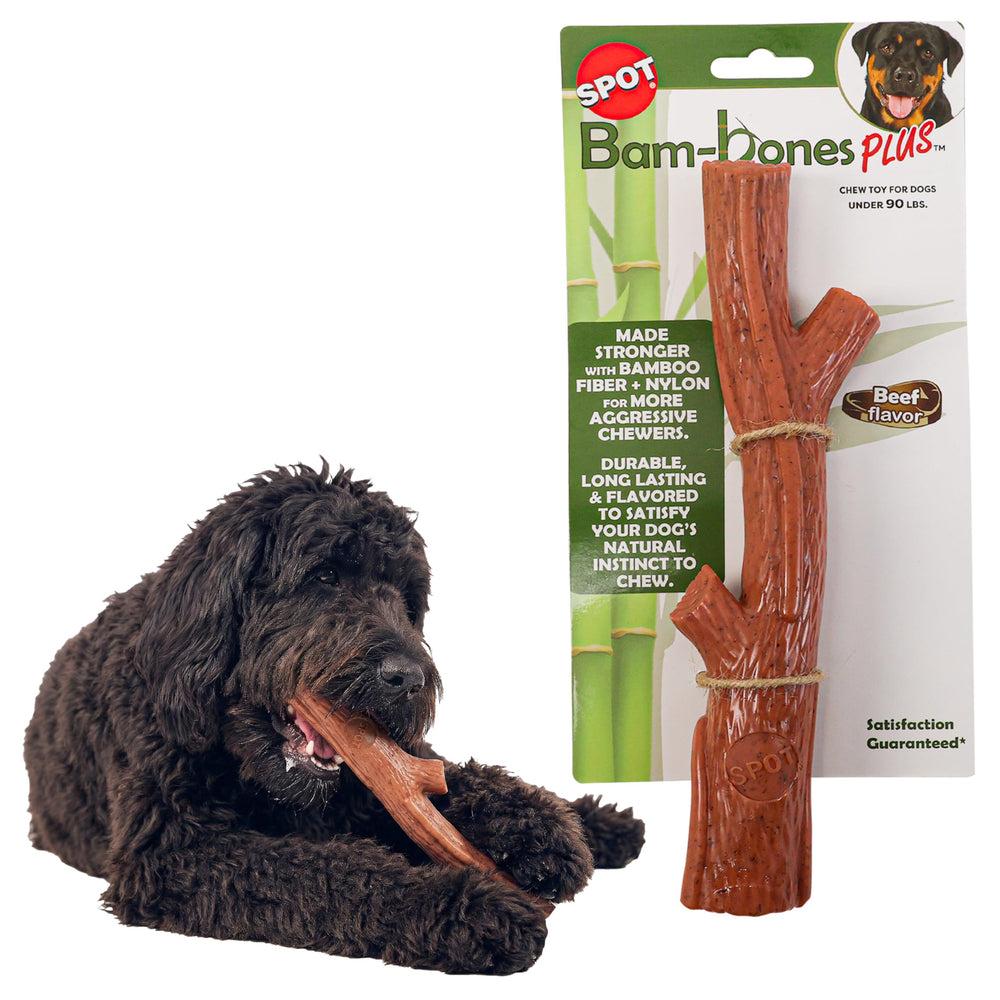 SPOT Bam-Bones Plus mordedor de nylon y fibra de bambu para perros activos