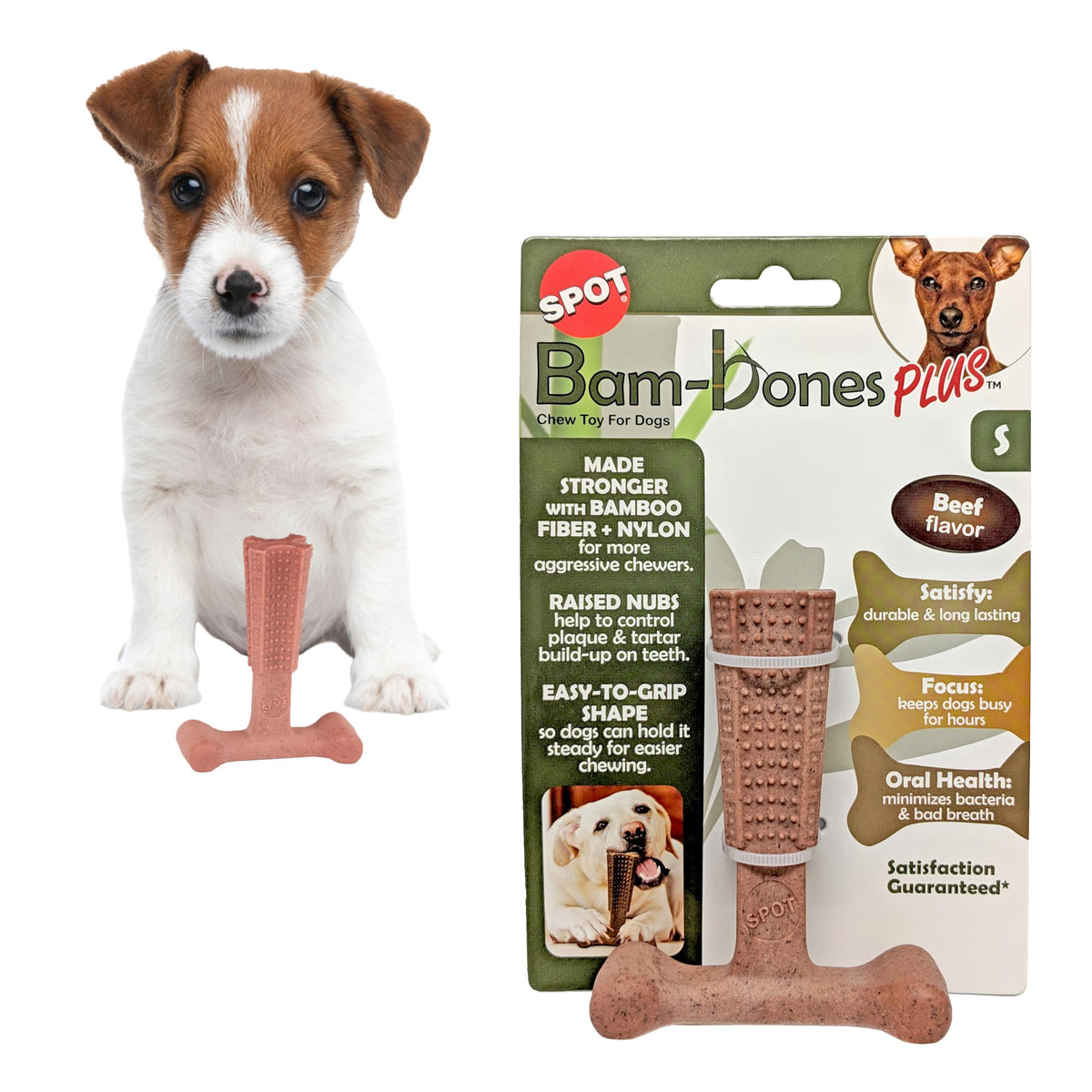 SPOT Bam-Bones Plus T Bone facilita masticación prolongada para perros activos