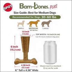 SPOT Bam-Bones Plus T-Bone, sabor a pollo para mantener interesado al perro.