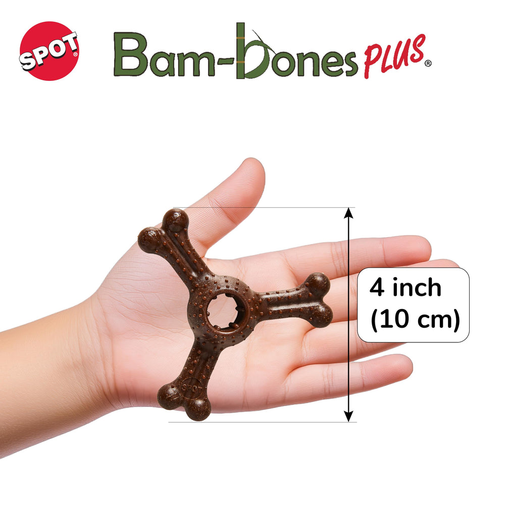 SPOT Bam-Bones Plus apto para perros pequeños, con tamaño de 4 pulgadas.