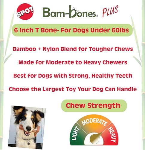SPOT Bam-Bones Plus TBone, agarre ergonómico para masticar con facilidad.