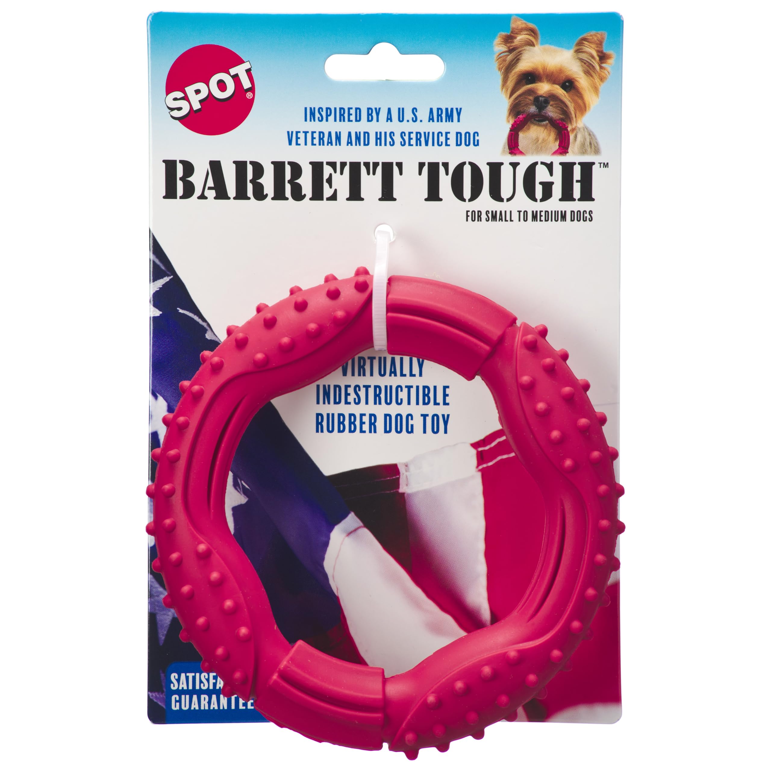 SPOT Barrett Tough Ring, vista frontal, ideal para perros mordedores agresivos.