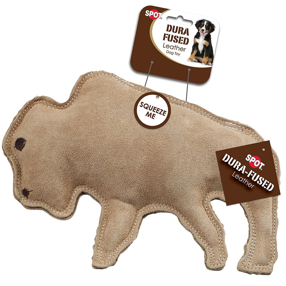 SPOT mapache: juguete de cuero duradero para perros curiosos y mordedores