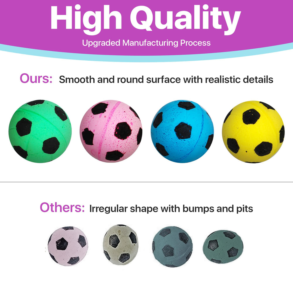 SPOT esponja bola-fútbol lila para gatos, facilita sesiones de juego cortas