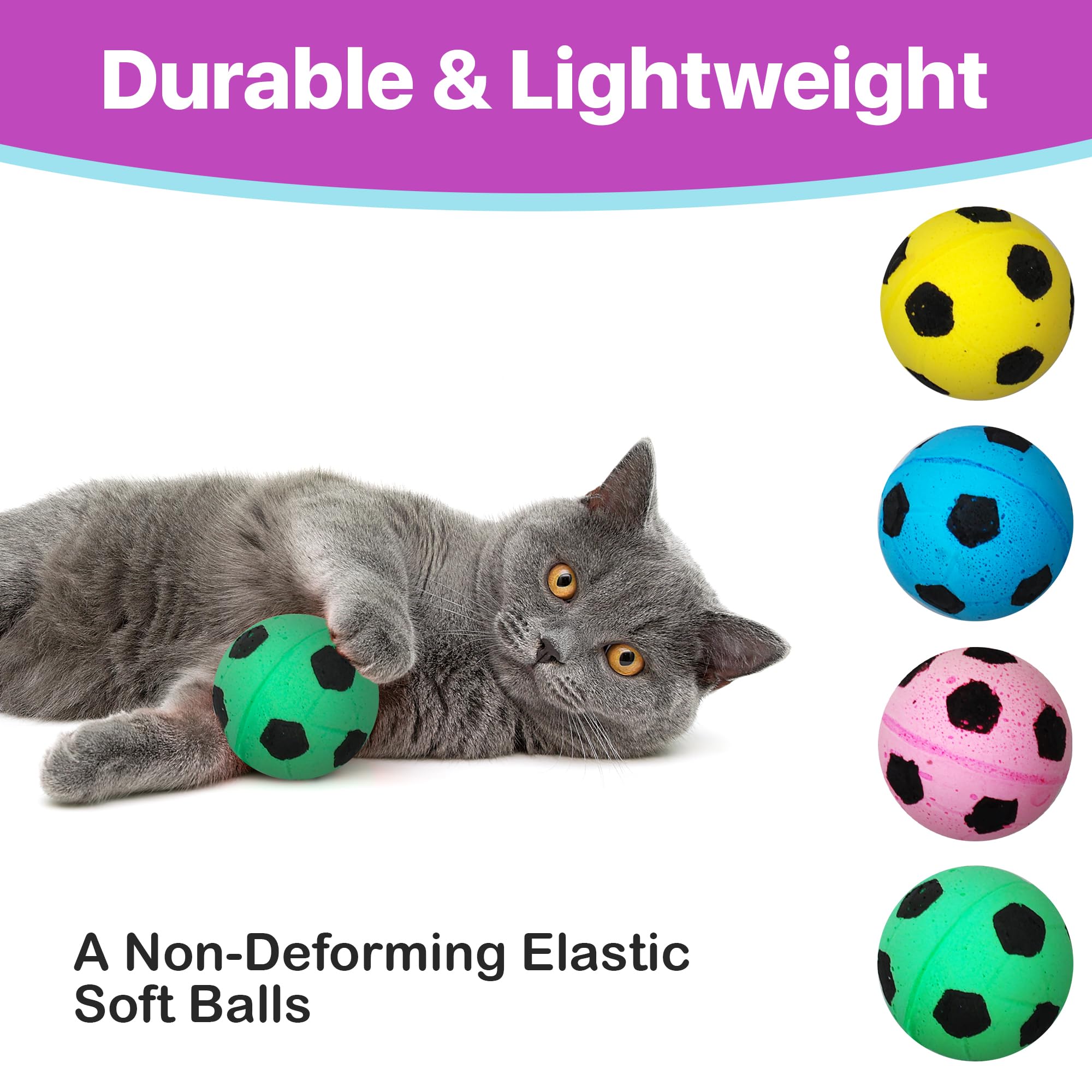 SPOT esponja bola-fútbol naranja para gatos, perfecto para persecución rápida