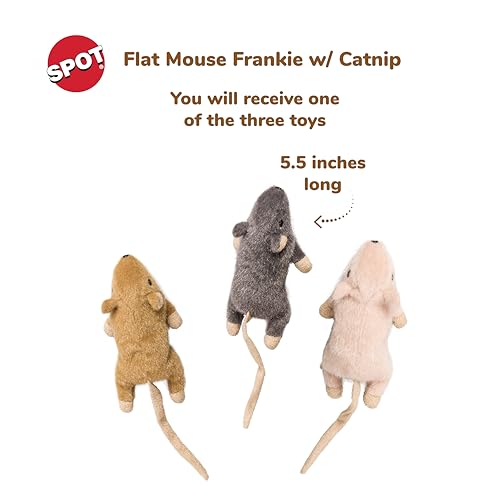 SPOT Frankie: ratón plano con sonido crujiente para juego activo