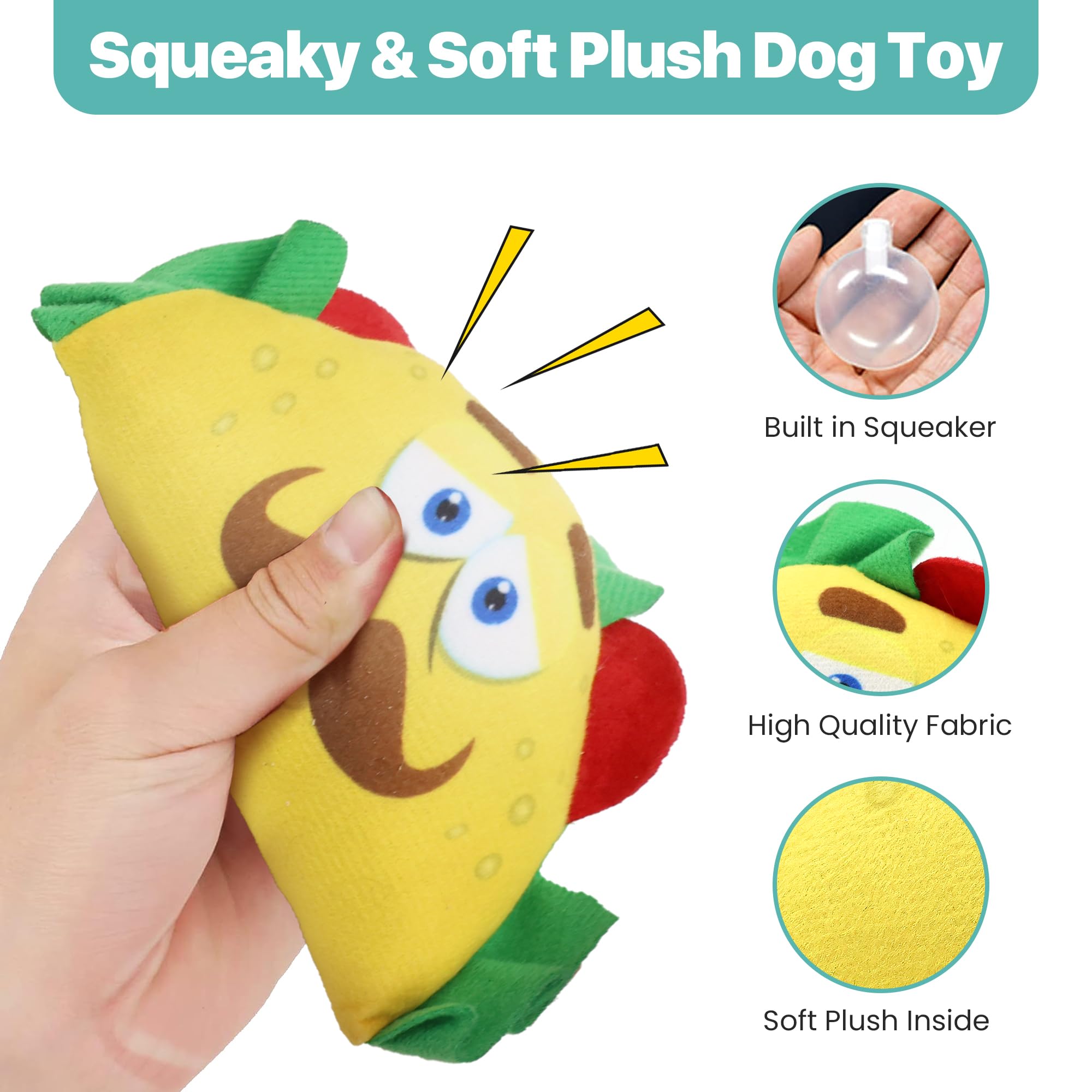 SPOT Fun Food Taco, peluche suave que estimula el juego interactivo.