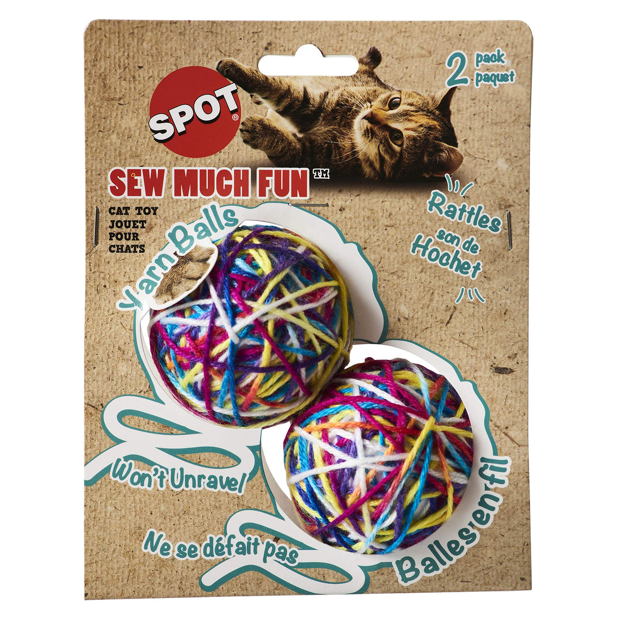 SPOT balón de espuma con hilo de lana, ideal para juego interactivo del gato.
