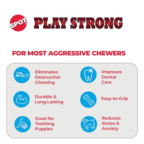 SPOT Play Strong Juguete Perro TPR Durable; ideal para masticadores fuertes.