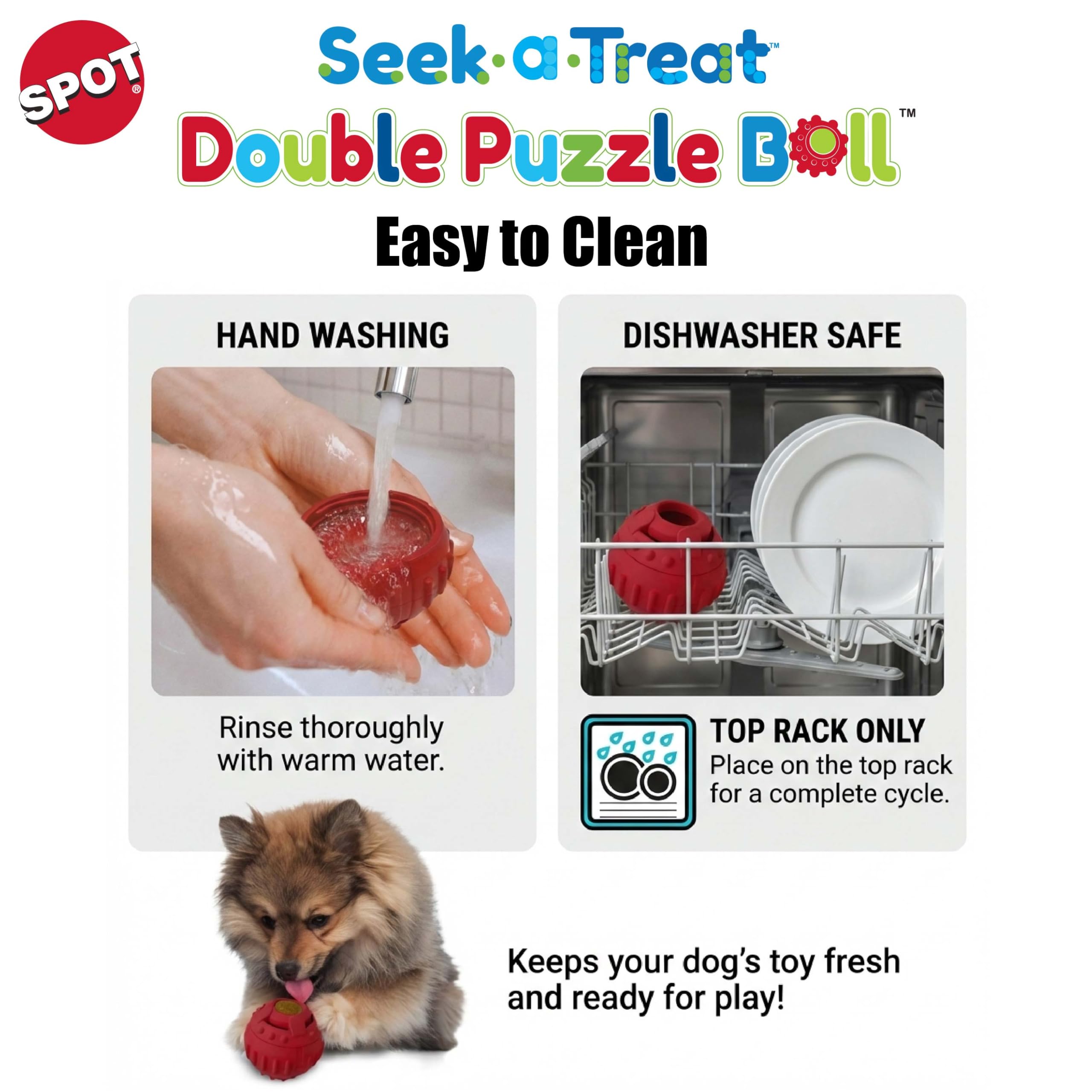 SPOT Seek-A-Treat: material de goma resistente para mordidas frecuentes