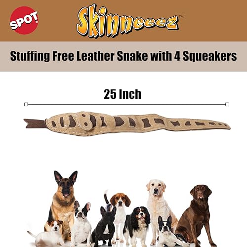 SPOT Skinneeez Leather Snake sin relleno reduce desorden durante el juego