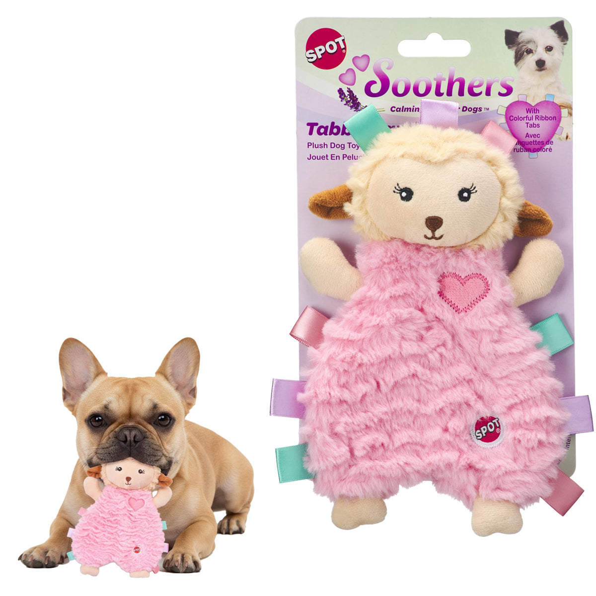 SPOT Soothers Tabbie Lambie, juguete-perro-ansiedad, ayuda a calmar la separación