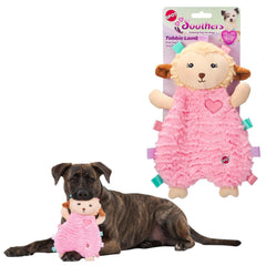 SPOT Soothers Tabbie Lambie, juguete para perros sin relleno, calma con lavanda suave.