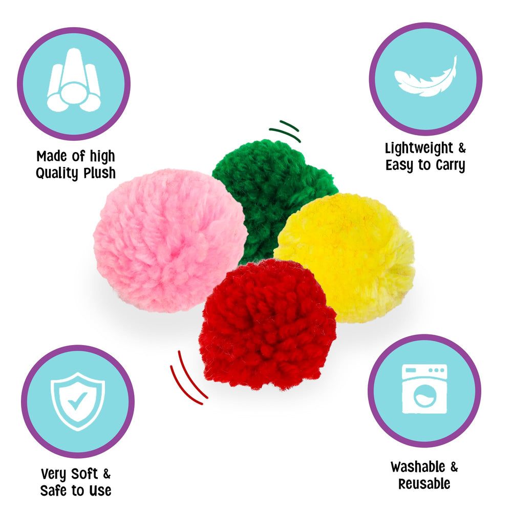 SPOT Wool Pom Poms: conjunto de 4 bolas, ideal para uno o varios gatos