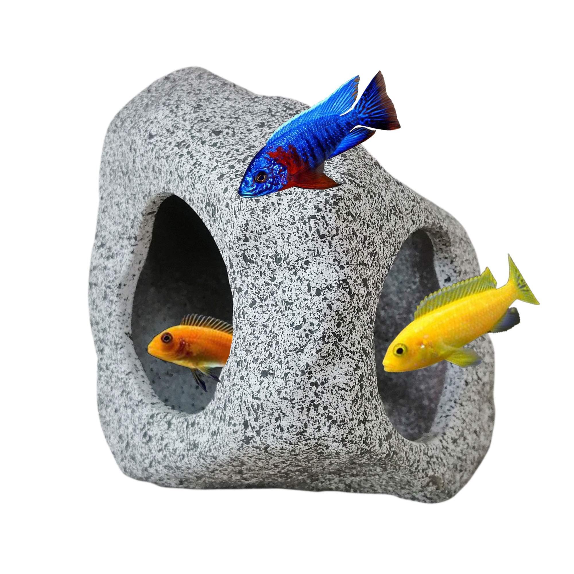 SpringSmart escondite acuario: cueva cerámica para refugio y descanso de peces.