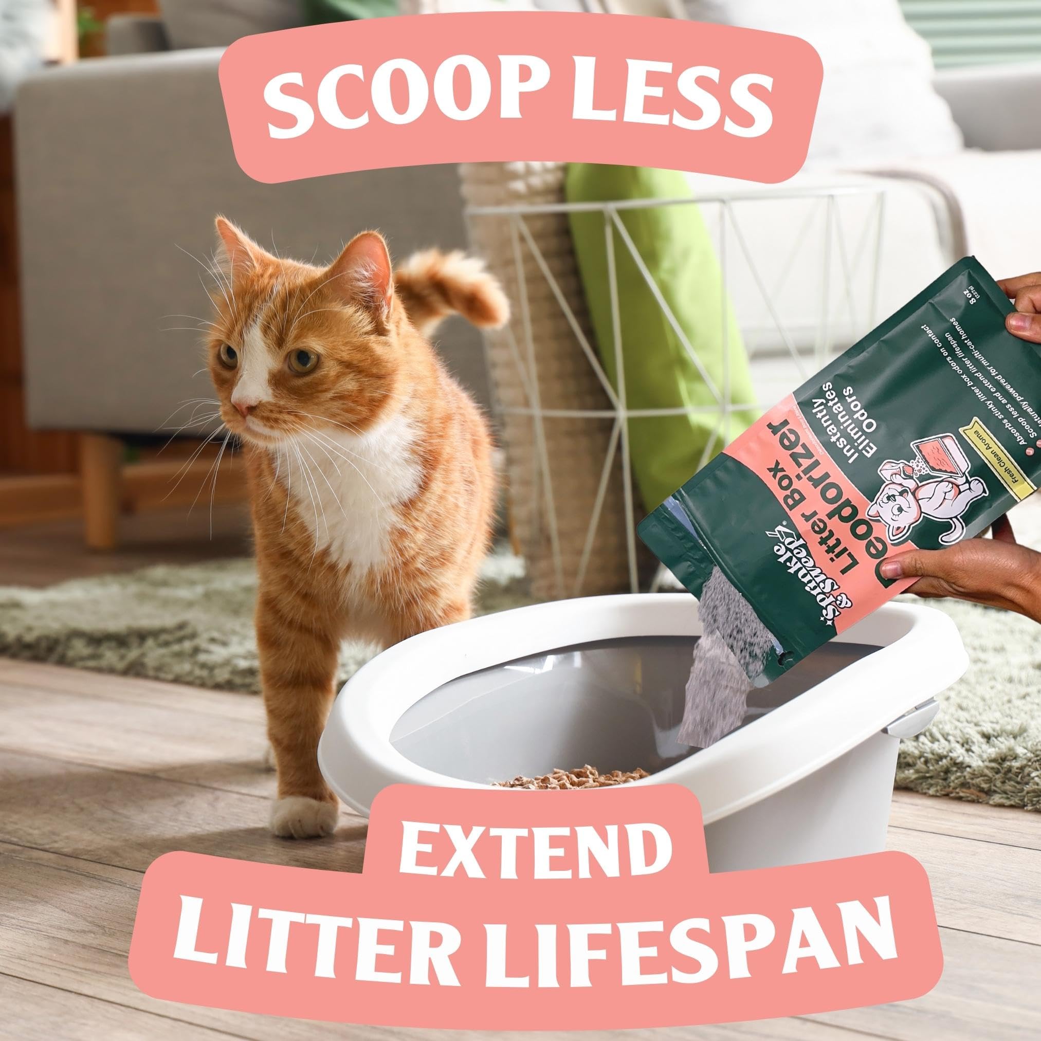 Sprinkle & Sweep fórmula sin tóxicos, opción segura para gatitos.