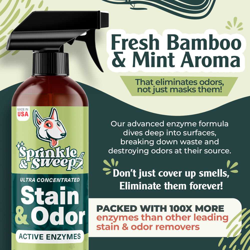 Sprinkle & Sweep para jaulas y transporte de mascotas previene futuras marcas