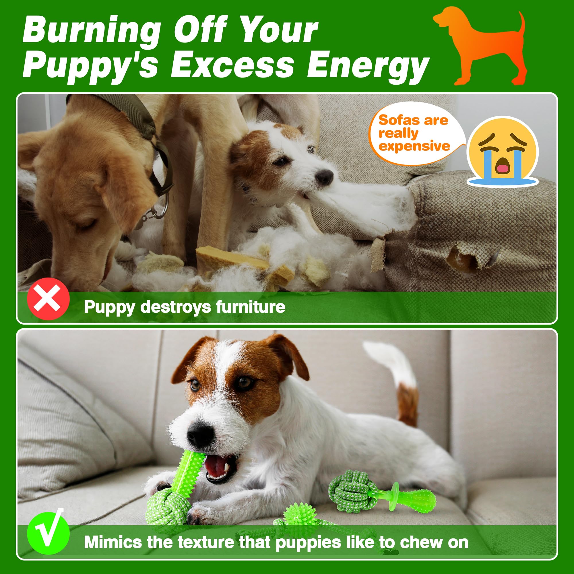 SQBG juguete de tira y afloja para perros: fomenta juego activo y fortalecimiento.