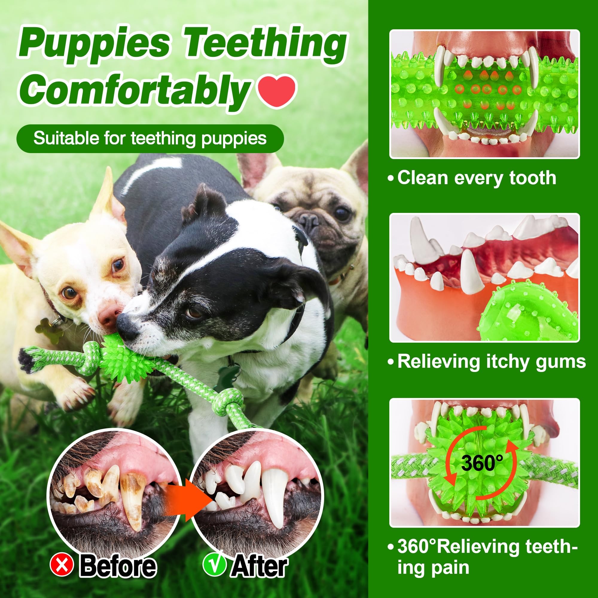 SQBG mordedor durable para perros agresivos, ideal para quemar energía y distraer.