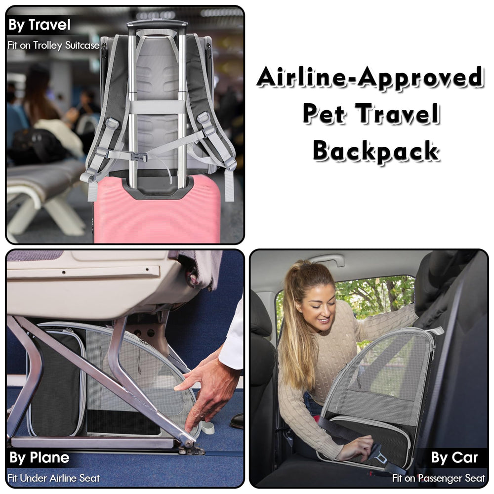 SSAWcasa mochila para mascotas, bolsillos laterales para accesorios.