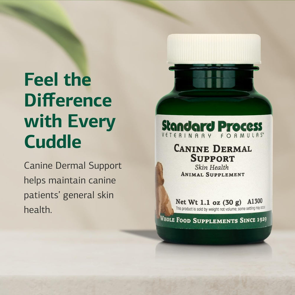 Standard Process Canine Dermal Support: apoyo hepático y digestivo para perros activos.