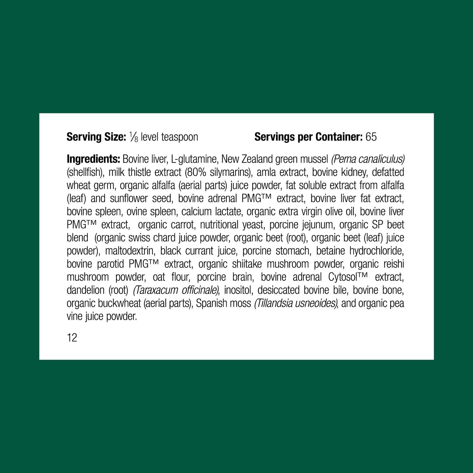 Standard Process Canine Dermal Support: ingredientes de origen entero para piel canina saludable.