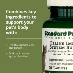 Standard Process Inc. Tabletas inmunidad felina: dosis dos veces al día para una rutina estable.