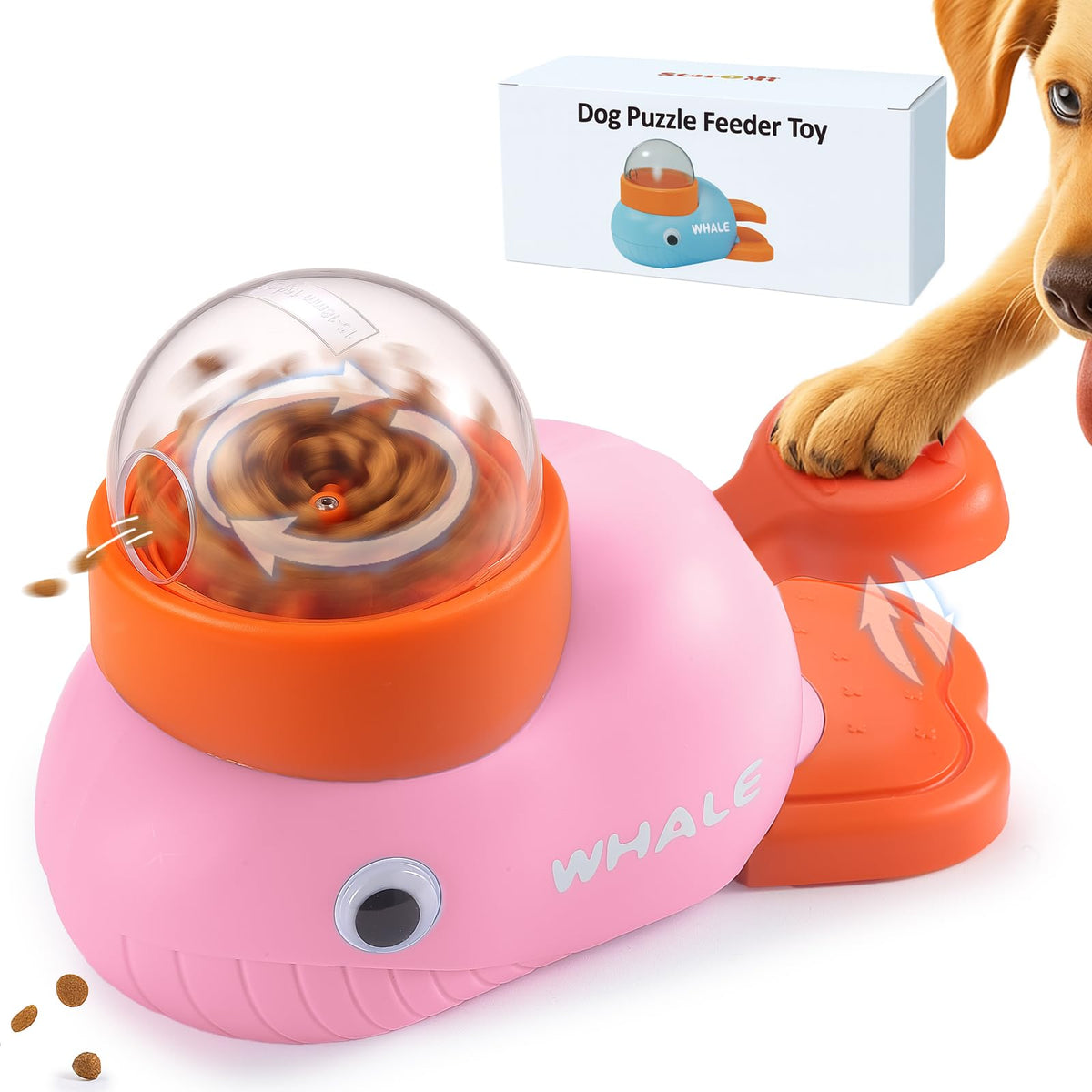 Star&Mi Juguete interactivo para perros en forma de ballena que estimula la mente