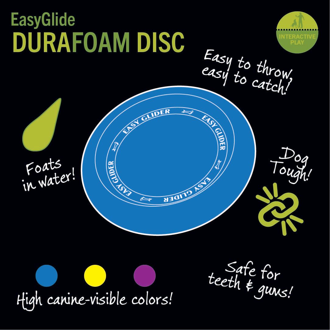Starmark Easy Glide DuraFoam, disco azul 11in, flotando para buscar en agua y playa.