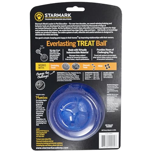Starmark Everlasting Treat Ball para perros pesados, resistente para mordida fuerte.