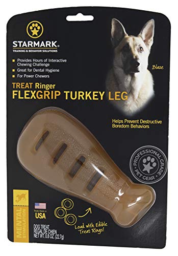 Starmark Treat Ringer Flex Grip pierna de pavo, mordedor resistente.