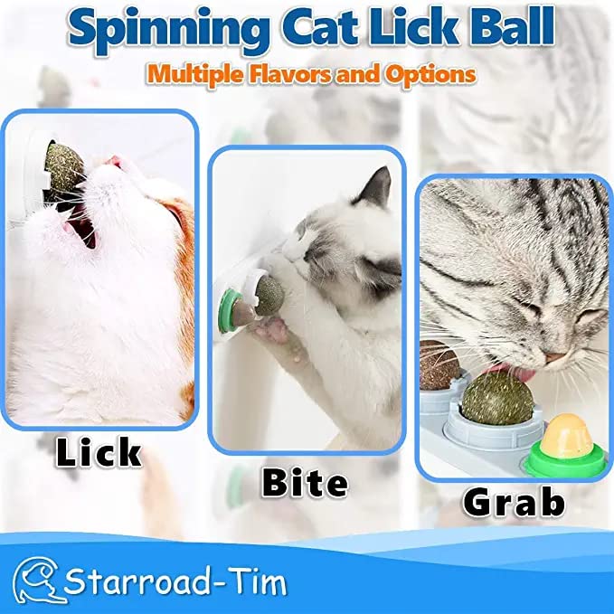 STARROAD-TIM juego para gatos durante lamido de la bola catnip