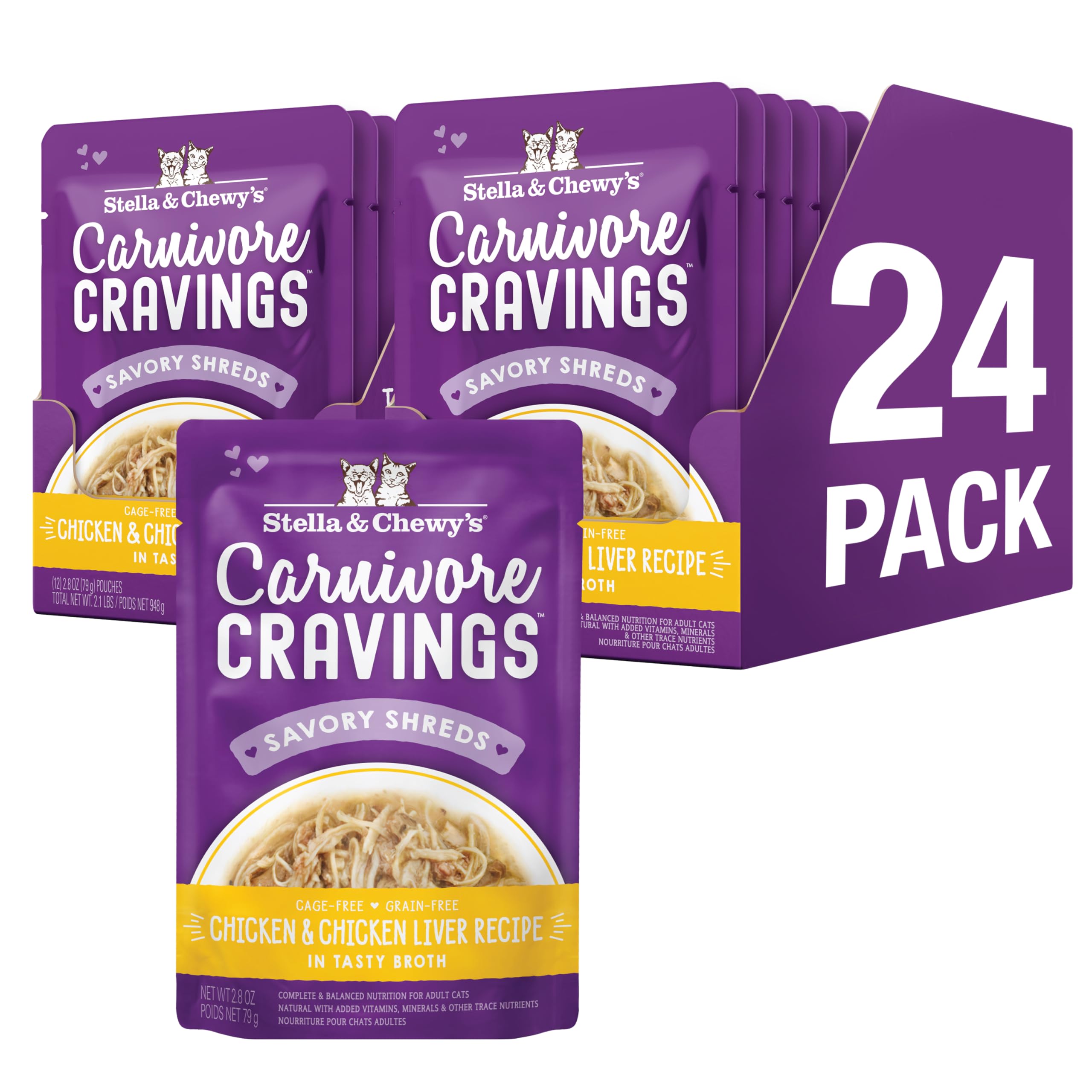 Stella & Chewy's Carnivore Cravings, bolsa de pollo con hígado, sabor atractivo para gatos selectivos