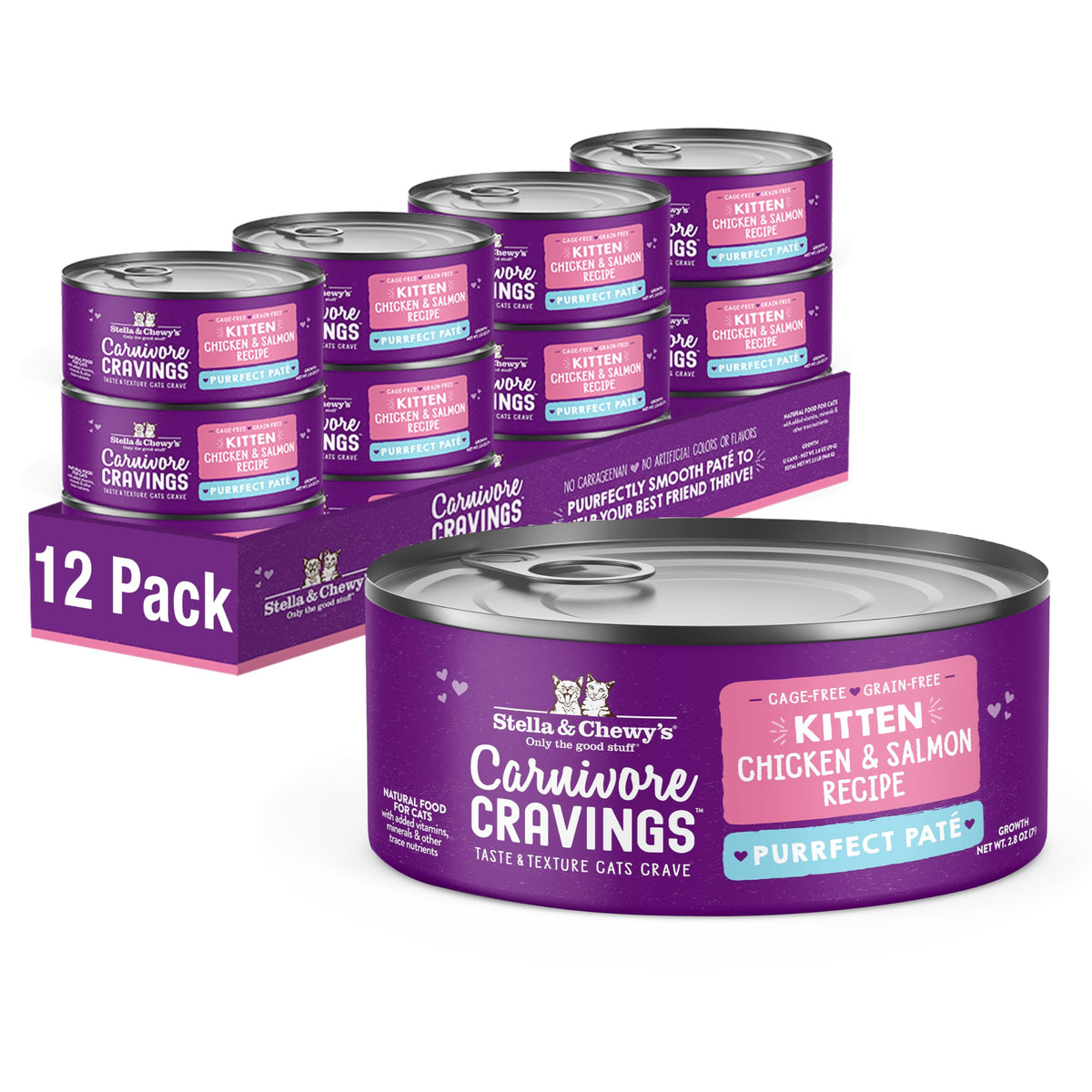 Paté Stella & Chewy's Carnivore Cravings Purrfect Paté en lata, ideal para gatitos exigentes