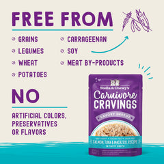 Stella & Chewy's Carnivore Cravings presenta bolsitas individuales que mantienen la frescura y facilitan porciones.