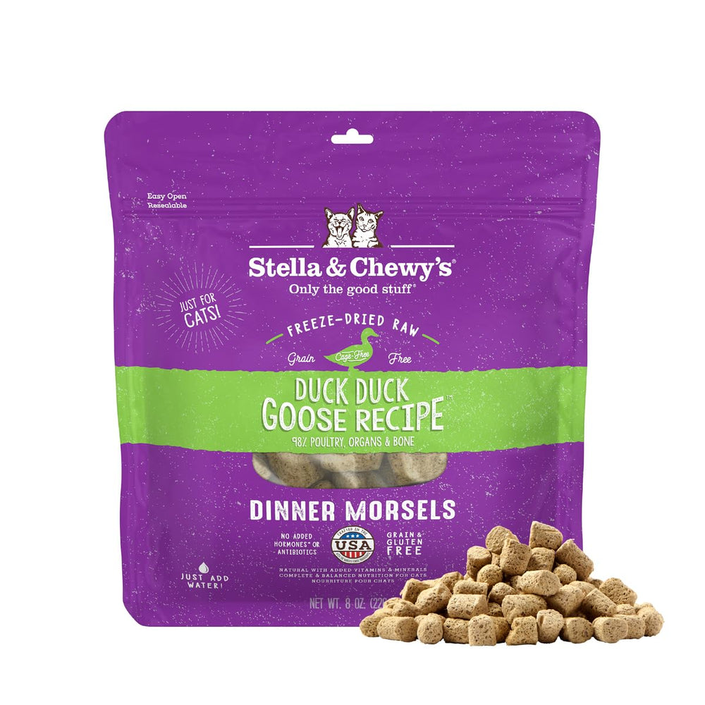 Stella & Chewy's pato: trocitos proteicos para snack sabroso y natural.