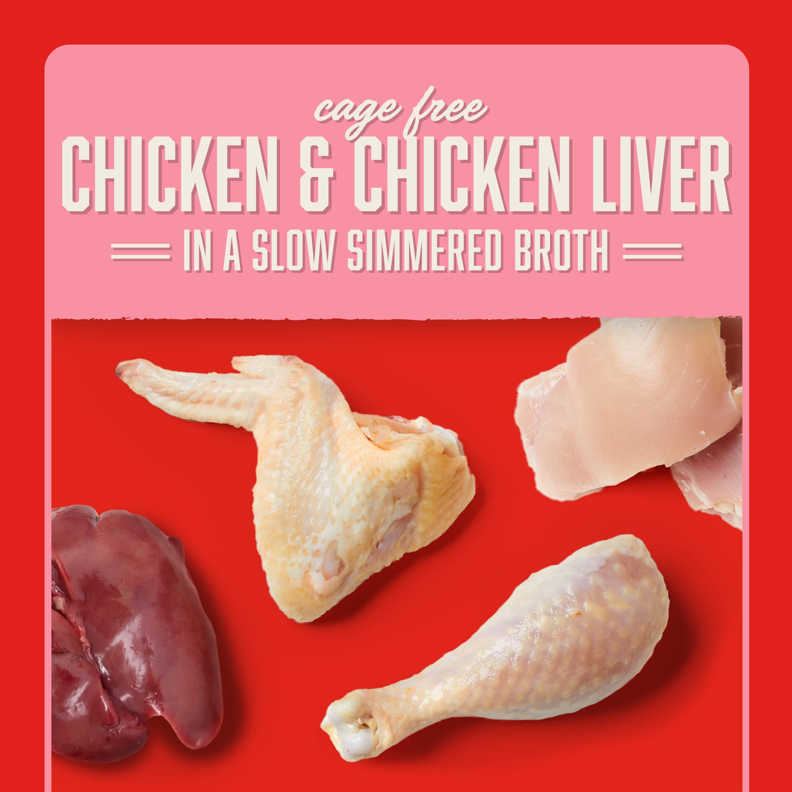 Hígado de pollo y proteína de Stella & Chewy's en formato práctico.