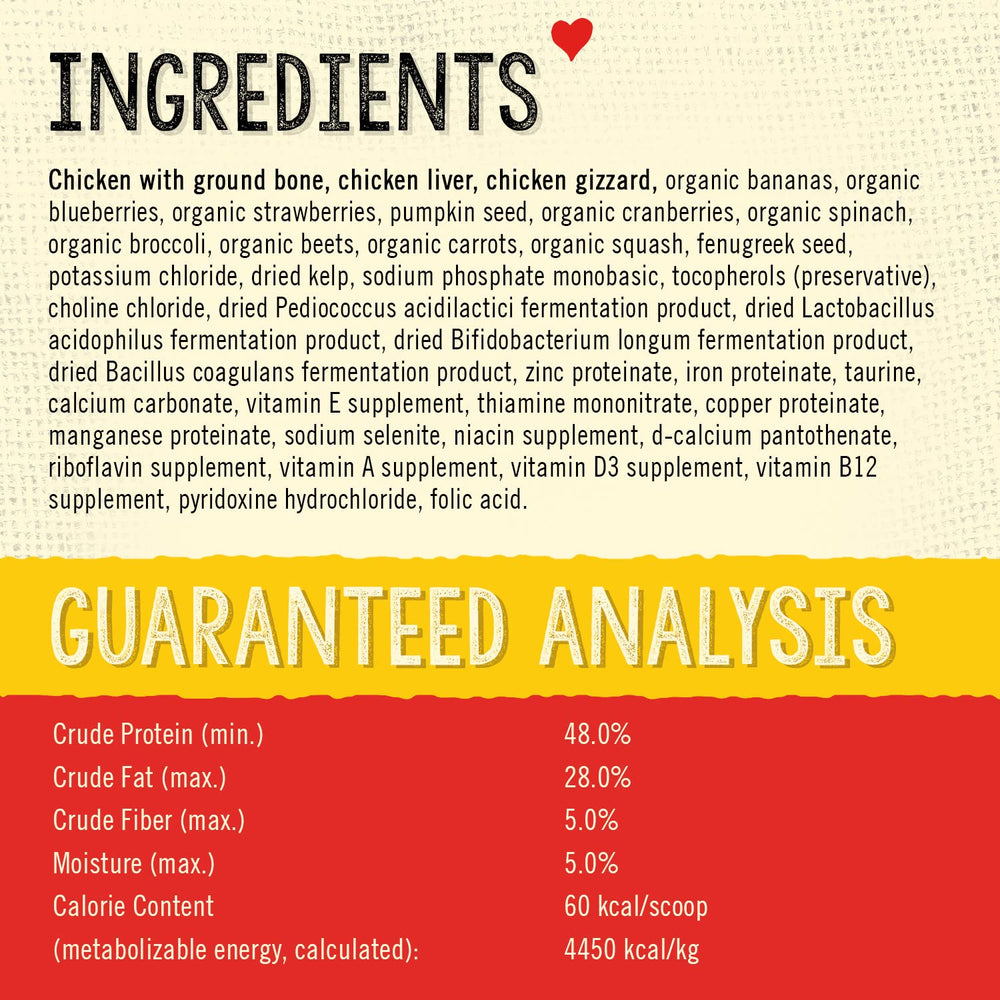 Stella & Chewy's Meal Mixer, ingredientes órganos y hueso, sabor natural.