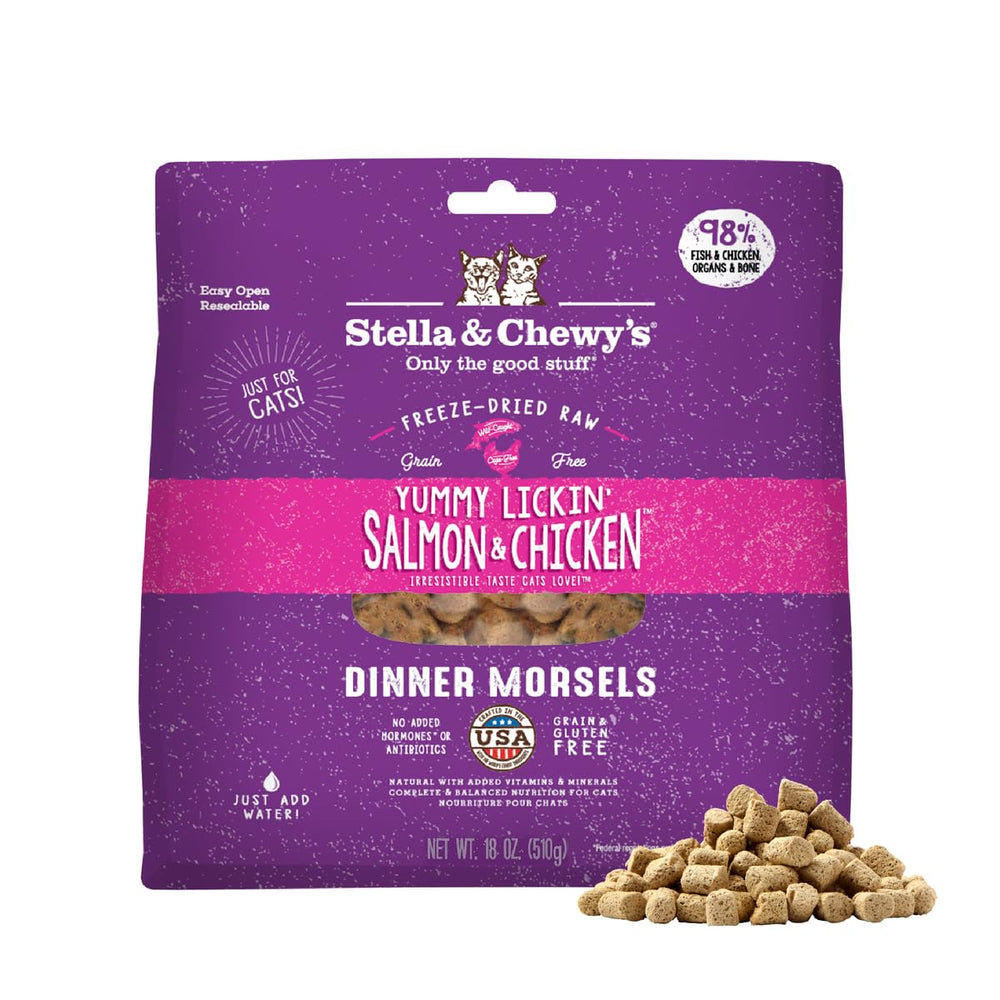 Stella & Chewy's mordiscos crudos de salmón y pollo para gusto natural
