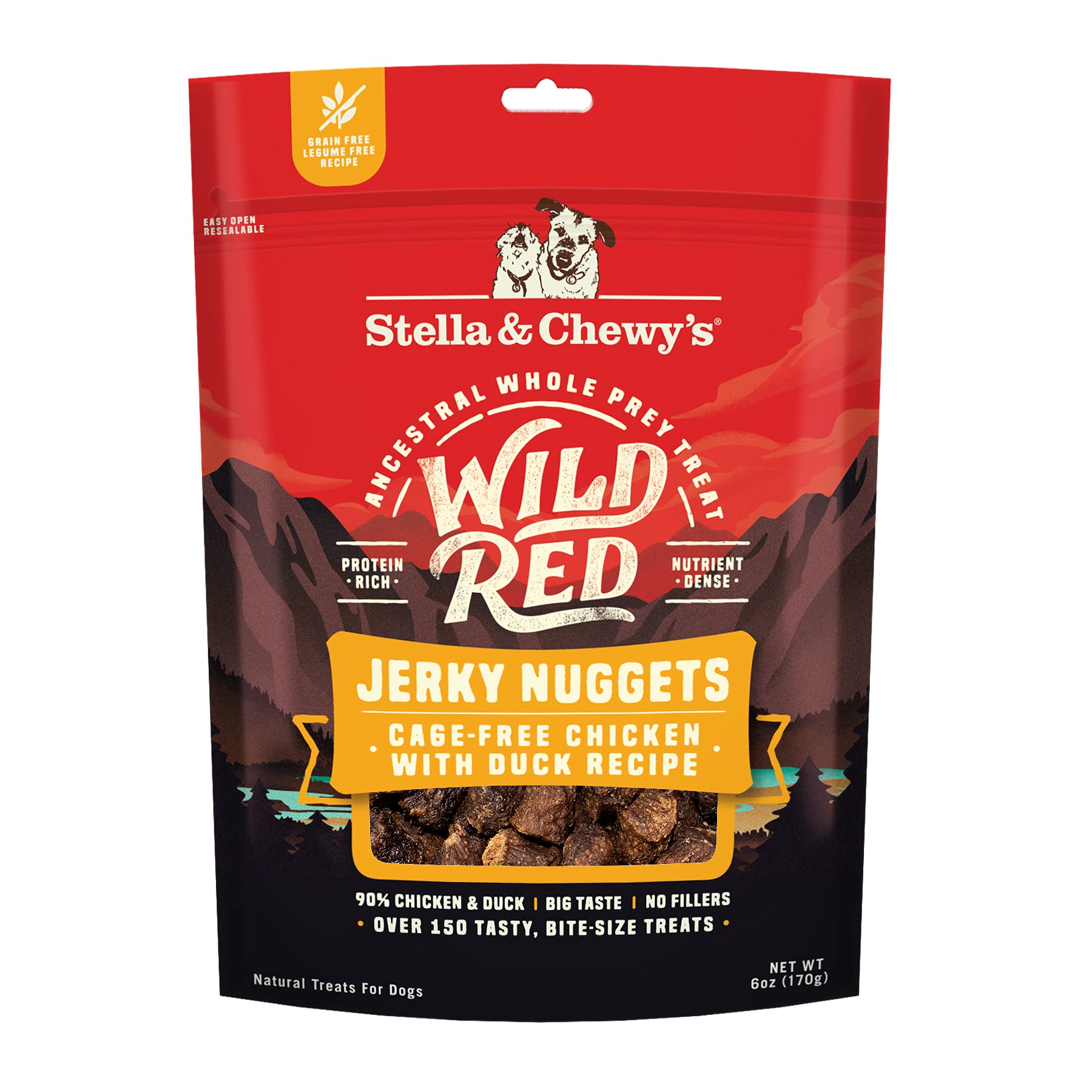 Nuggets rojos Stella & Chewy's en empaque, recompensa de entrenamiento.