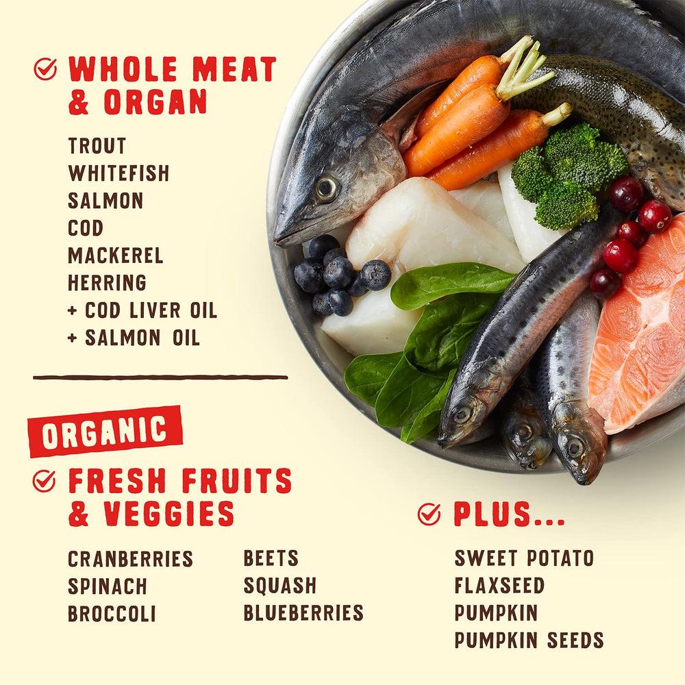 Stella & Chewy's Ocean Recipe, seis proteínas de pescado para perros exigentes.