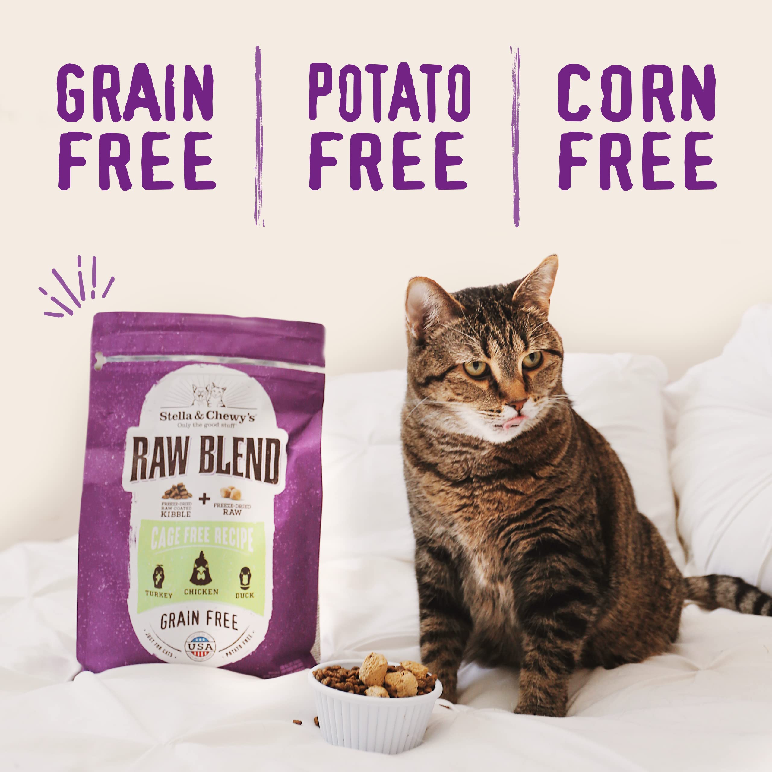 Stella & Chewy's Raw Blend Kibble sin granos para digestión fácil