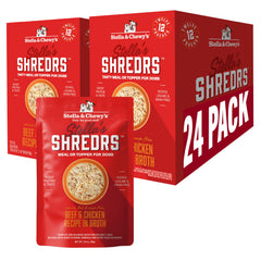 Stella & Chewy's deshilachados de res y pollo en caldo, bolsa 2.8oz, ideal como comida completa para perros exigentes