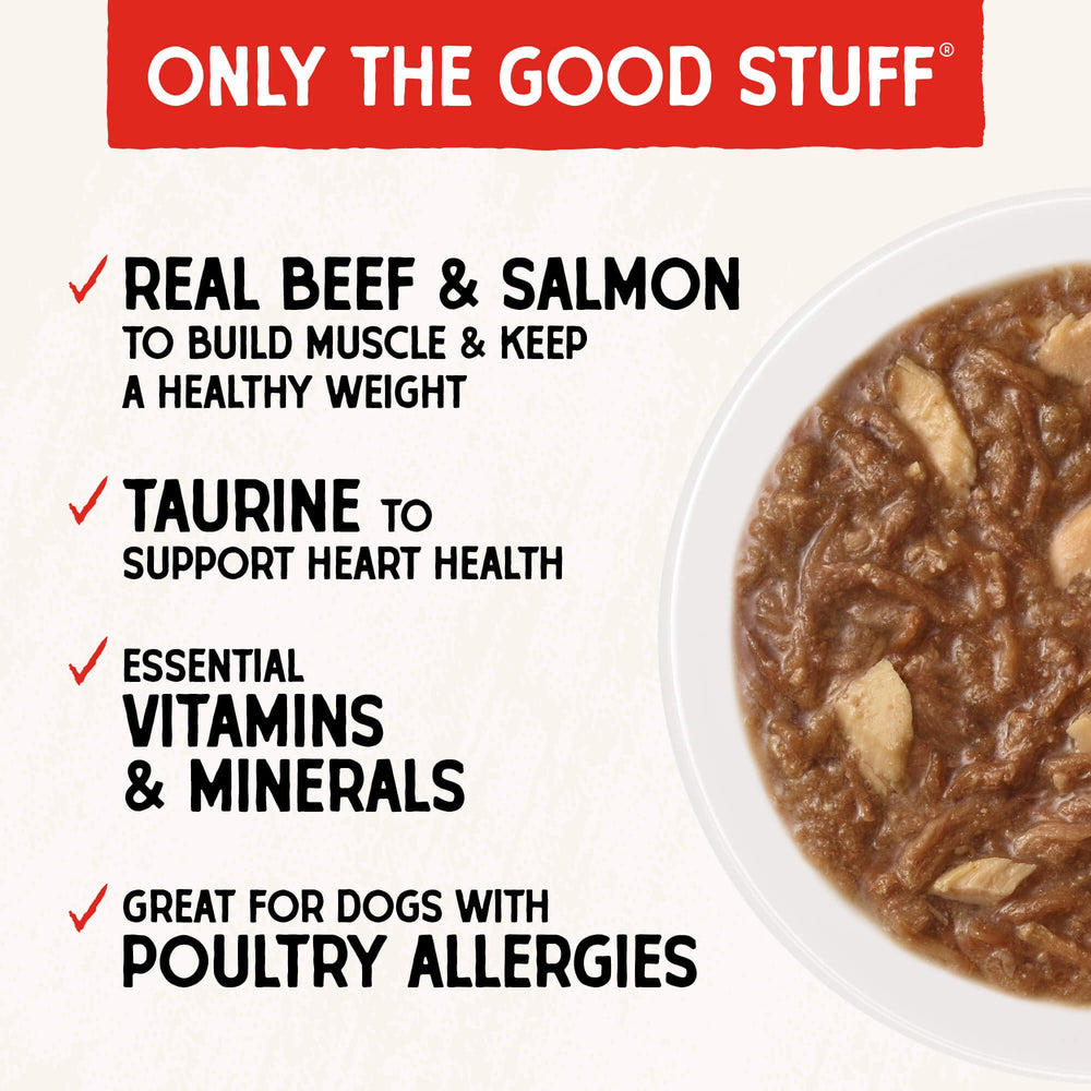 Stella & Chewy's Shredrs salmón salvaje en caldo, aporta omega-3 para pelaje saludable.