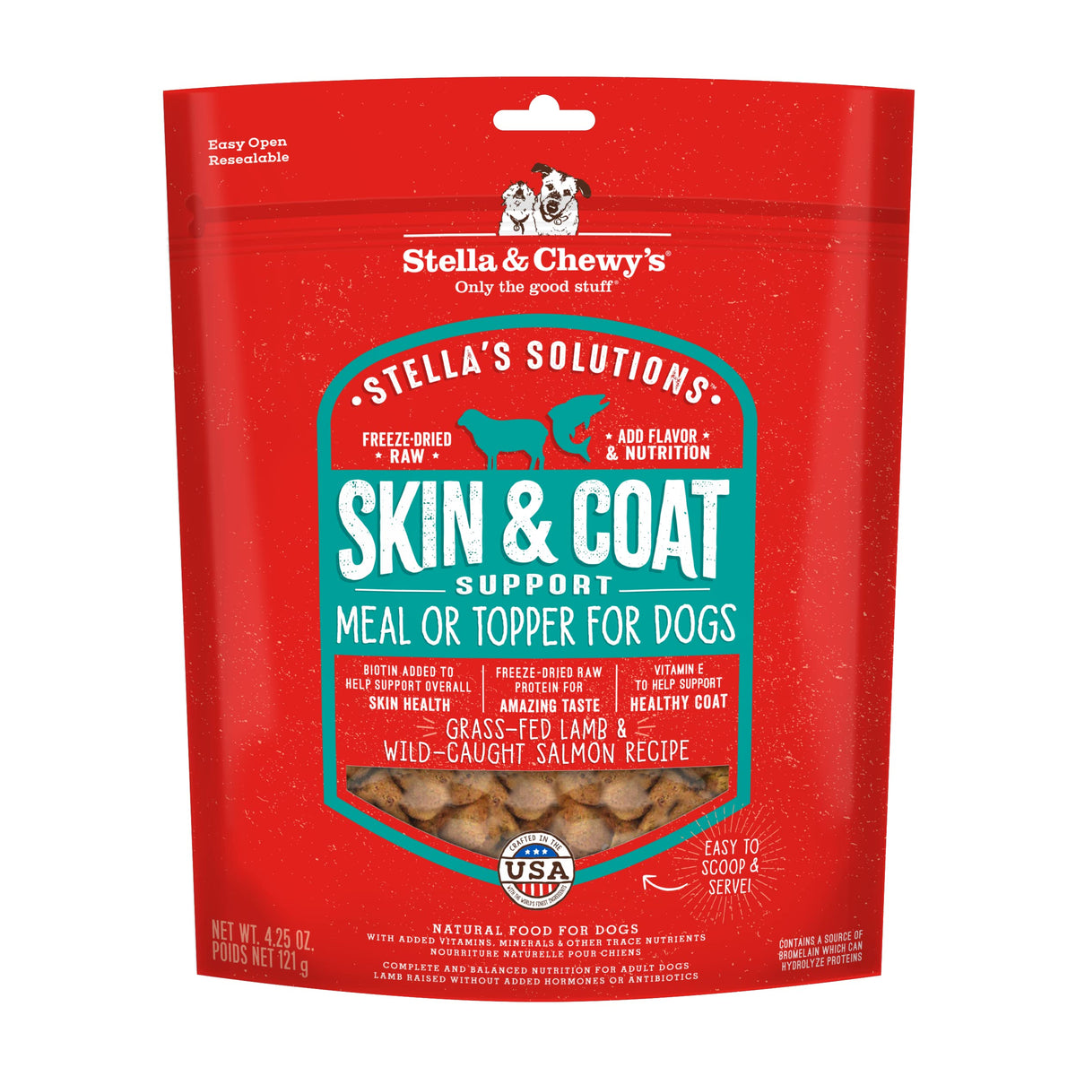 Stella & Chewy's Stella’s Solutions sac lyophilisé agneau et saumon pour chien, peau et pelage