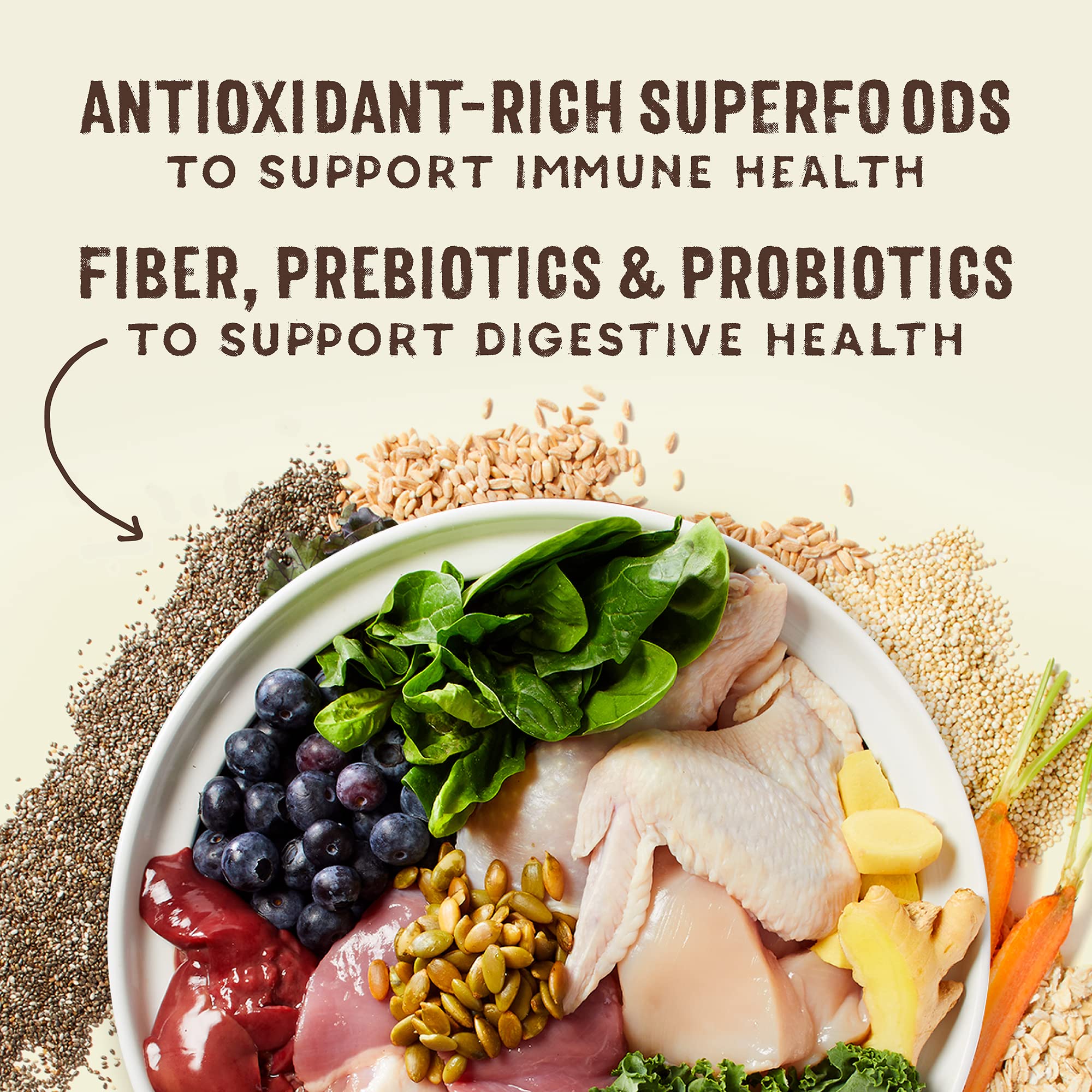 Superfoods y prebióticos en Stella & Chewy's para apoyar la digestión.